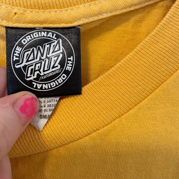 SANTA CRUZ long sleeved shirt Yellow Skateboard Size: Small - Picture 4 of 8